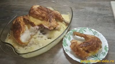 Курица жаренная на соли в духовке